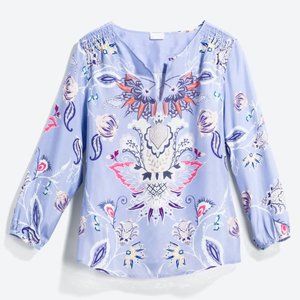 Ecru Sonya Silk Blouse Light Purple Sz S